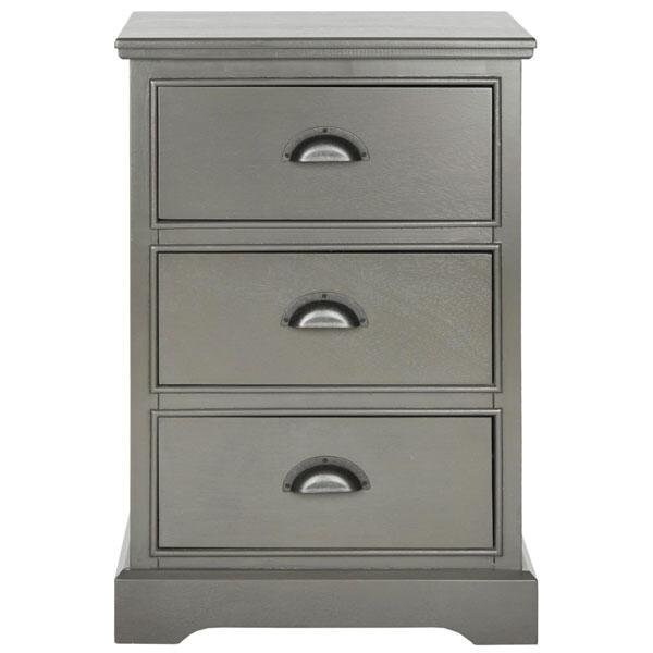 Safavieh Griffin 3 Drawer Side Table- Grey - 26.75 x 13.75 x 17.75 in. - AMH5717A