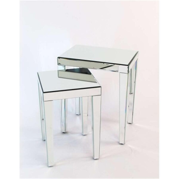 Wayborn Home Furnishing Beveled Mirror Nesting Tables - Set Of 2 - MC005