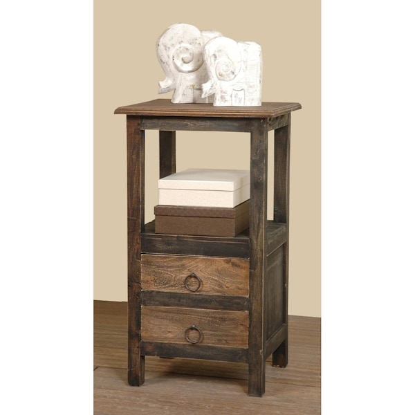 Seatsolutions Sunset Trading Cottage Blackwash & Raftwood 2-Drawer End Table - SE1417754