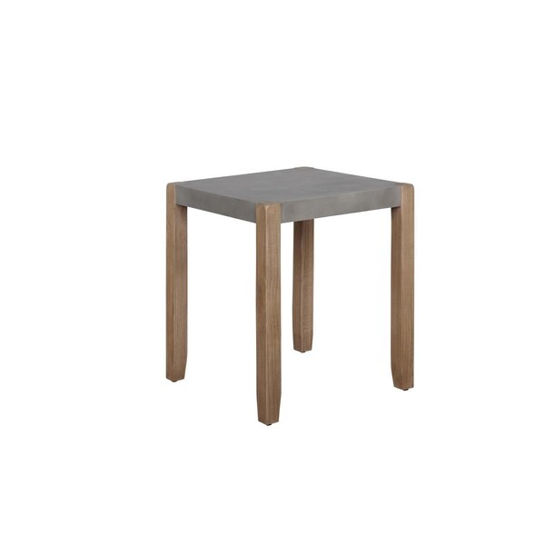 Kd Cama De Bebe 21 in. Newport Square Faux Concrete & Wood End Table Concrete Gray - KD3250804
