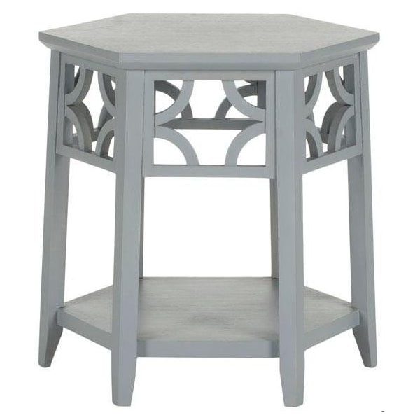 Safavieh Connor Hexagon End Table - Pearl Blue Grey - AMH4602C