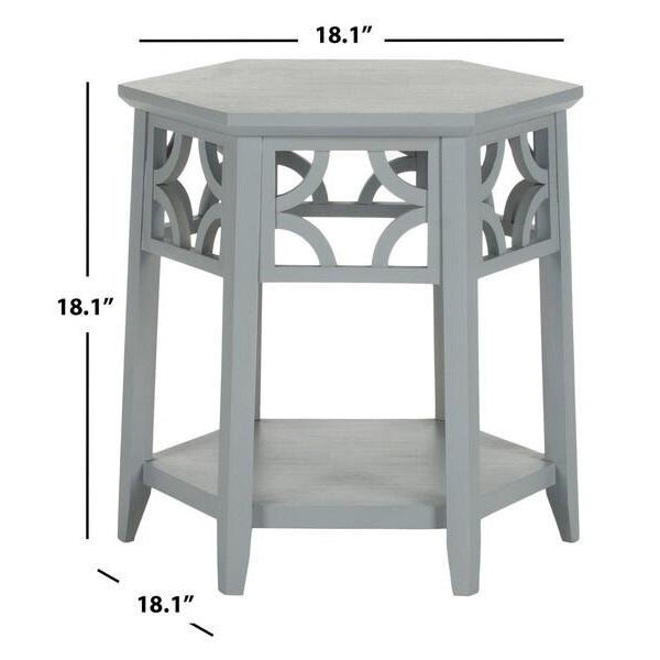 Safavieh Connor Hexagon End Table - Pearl Blue Grey - AMH4602C