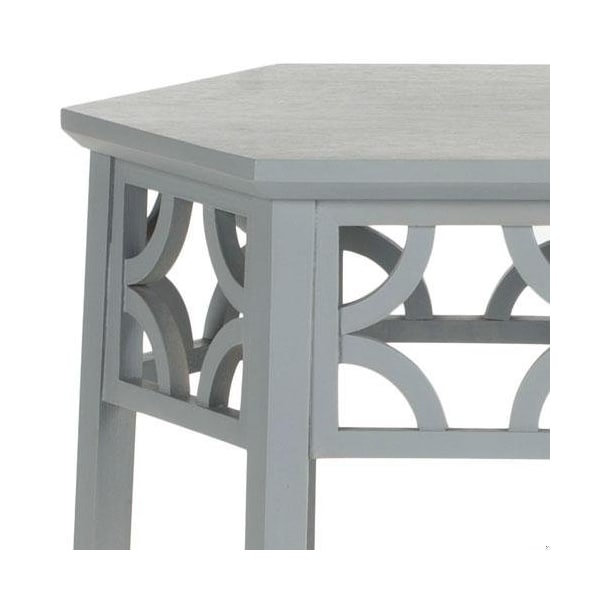 Safavieh Connor Hexagon End Table - Pearl Blue Grey - AMH4602C