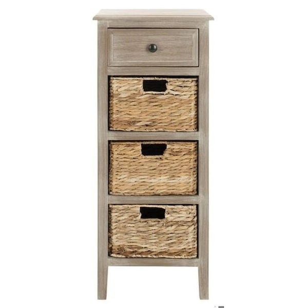 Safavieh Michaela Drawer Side Table- Vintage White - 35.8 x 11.8 x 15 in. - AMH5744E