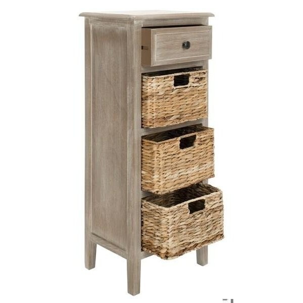 Safavieh Michaela Drawer Side Table- Vintage White - 35.8 x 11.8 x 15 in. - AMH5744E