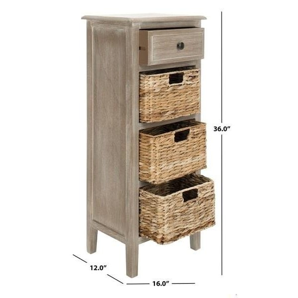 Safavieh Michaela Drawer Side Table- Vintage White - 35.8 x 11.8 x 15 in. - AMH5744E