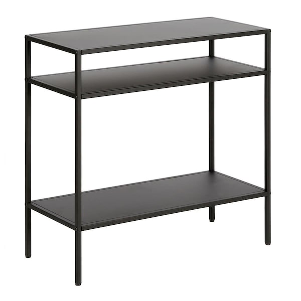 Hudson & Canal Henn  Hart  Ricardo Blackened Bronze Side Table with Metal Shelves - 24 x 24 x 10 in. - ST0513