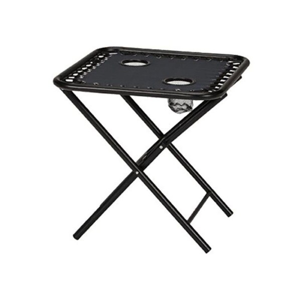 Woodard Sunny Isles Folding Side Table with 2 Cup Holders for Zero Gravity Chair, Navy Blue - 270115