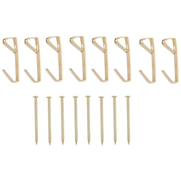 Prosource Picture Hanger, 10 lb, Steel, Polished Brass, Brass, Nail-In Mounting - PH-122312-PS