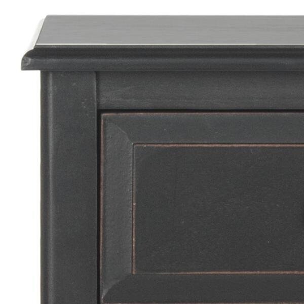 Safavieh Everly Drawer Side Table- Distressed Black - 27.6 x 11.8 x 15 in. - AMH5743A