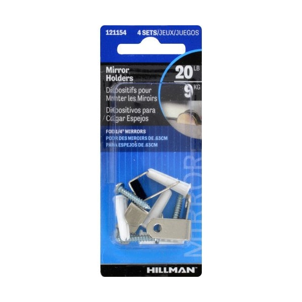 Hillman HILLMAN Silver Hidden Mirror Holder 20 lb 2 pk - 121154