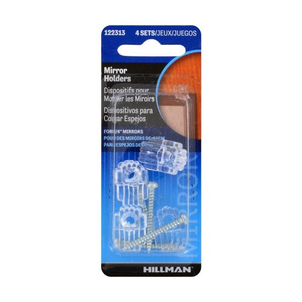 Hillman HILLMAN OOK Clear Holder Kit Mirror Holder 20 lb 4 pk - 122313
