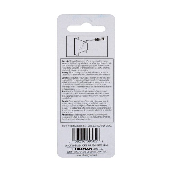 Hillman HILLMAN OOK Clear Holder Kit Mirror Holder 20 lb 4 pk - 122313