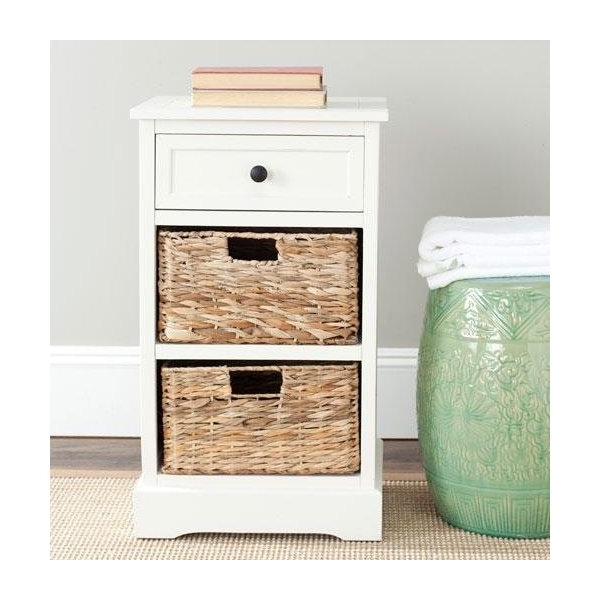 Safavieh Milan Side Storage Side Table - Distressed Cream - AMH5700C