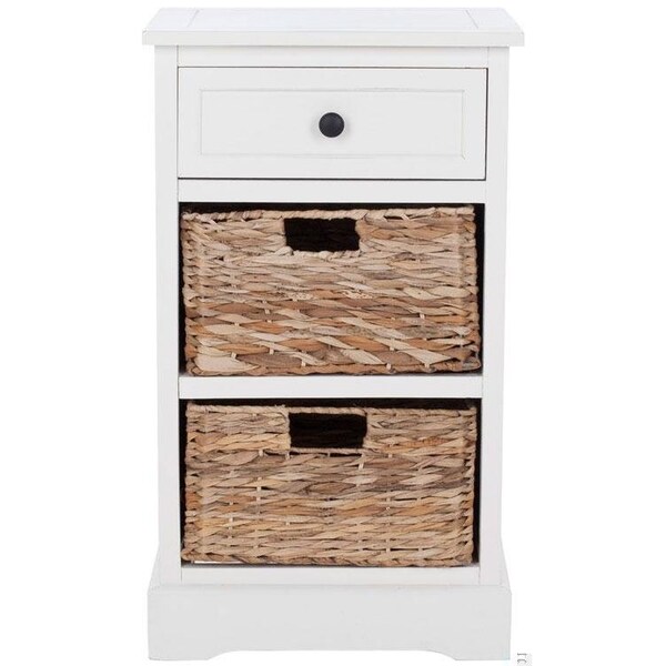 Safavieh Milan Side Storage Side Table - Distressed Cream - AMH5700C