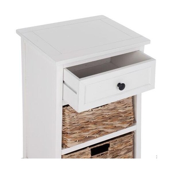 Safavieh Milan Side Storage Side Table - Distressed Cream - AMH5700C