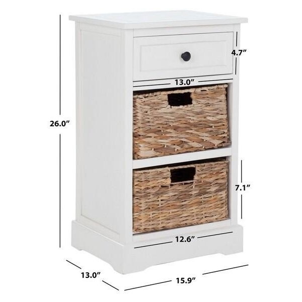 Safavieh Milan Side Storage Side Table - Distressed Cream - AMH5700C
