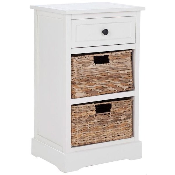 Safavieh Milan Side Storage Side Table - Distressed Cream - AMH5700C