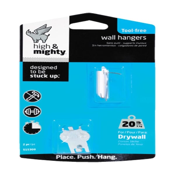 High & Mighty HILLMAN High & Mighty Silver Picture Hanger 20 lb 2 pk - 515300
