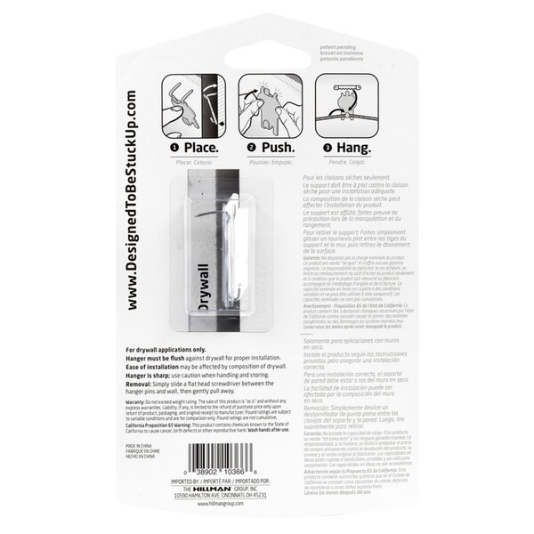 High & Mighty HILLMAN High & Mighty Silver Picture Hanger 20 lb 2 pk - 515300