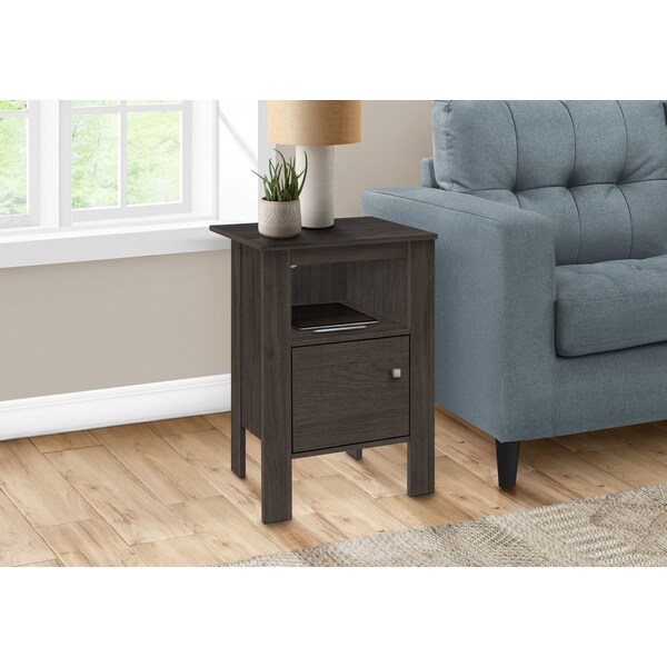 Monarch Specialties Accent Table, Side, End, Nightstand, Lamp, Storage, Living Room, Bedroom, Brown Laminate - I 2145