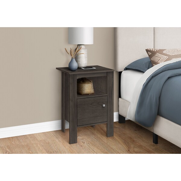 Monarch Specialties Accent Table, Side, End, Nightstand, Lamp, Storage, Living Room, Bedroom, Brown Laminate - I 2145