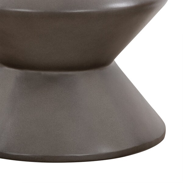 Armen Living Lizzie Concrete Indoor Outdoor Accent Stool End Table - LCTGBACCGR