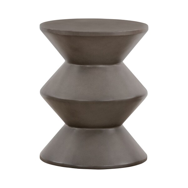 Armen Living Lizzie Concrete Indoor Outdoor Accent Stool End Table - LCTGBACCGR