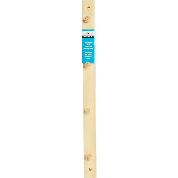 Idesign Rack 21-1/2in L Brown Wood Jumbo 4-Peg Brown - 91518