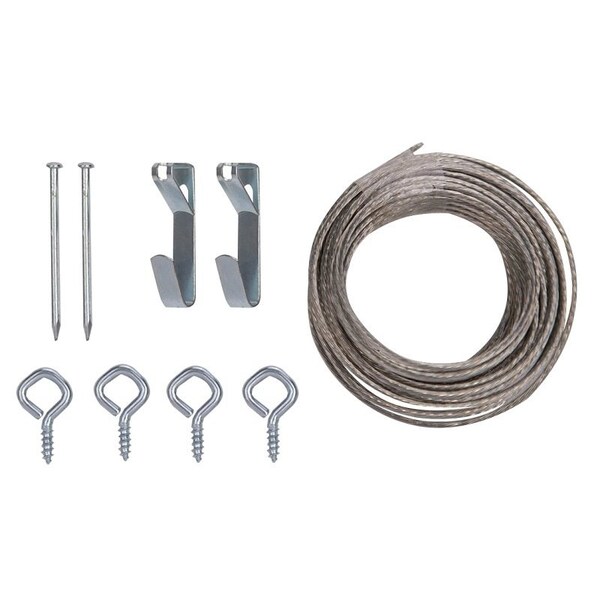 Prosource Picture Hanging Kit, 30 lb, Steel, Zinc, Zinc, Nail-In Mounting - PH-121128-PS