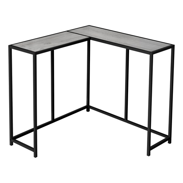 Monarch Specialties Accent Table, Console, Entryway, Narrow, Corner, Living Room, Bedroom, Metal, Laminate, Grey, Black - I 2156
