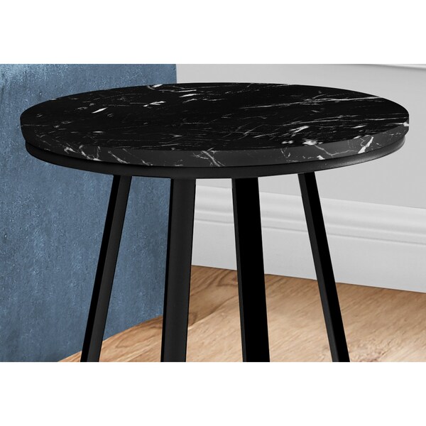 Monarch Specialties Side Table, 15.75 W, 21.75 H, Metal, Particle Board, Black - I 2179