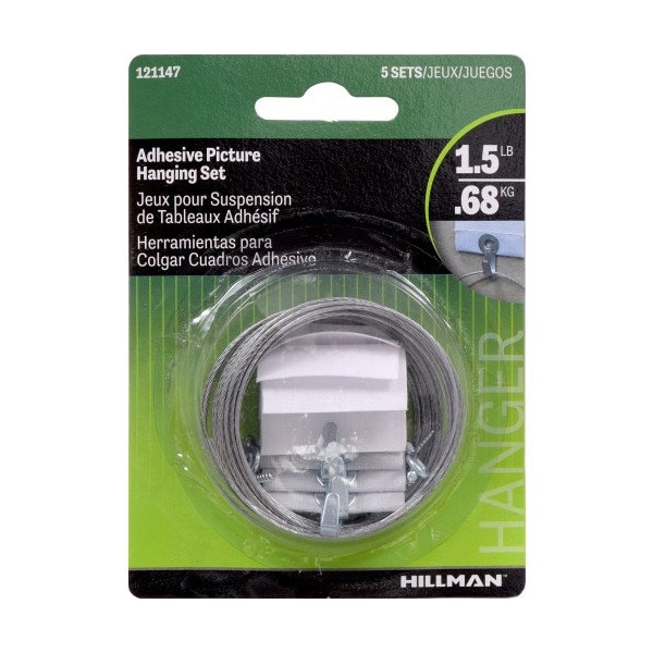 Hillman HILLMAN Steel-Plated Light Duty Adhesive Hangers 2 lb 5 pk - 121147