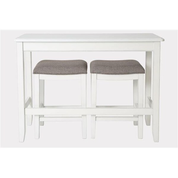 Newridge Home Goods NewRidge Home Goods 4570-WHT Home Sofa Table with Two Stools; White - 4570-WHT