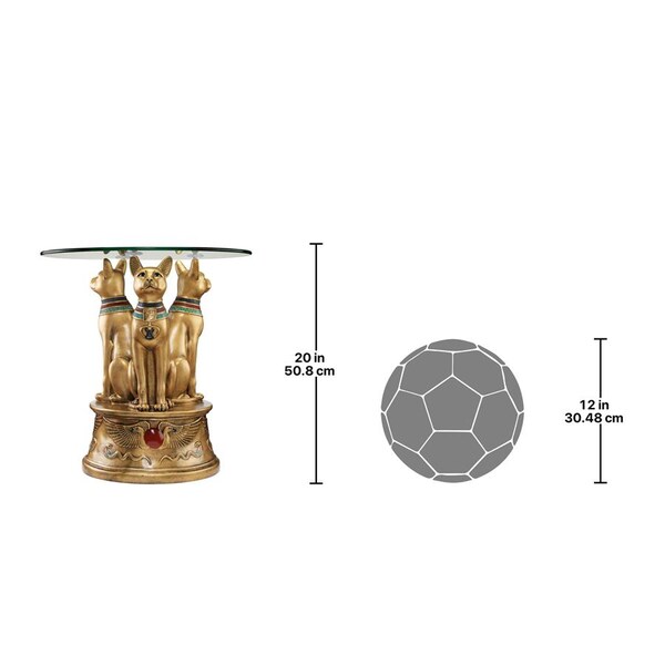 Design Toscano Royal Golden Bastet Egyptian Side Table - KY4037