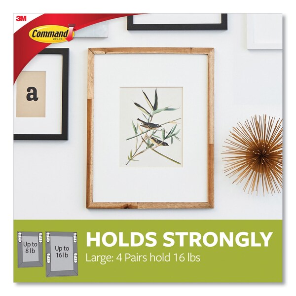 Command Picture Hanging Strips, Removable, Holds Up to 4 lbs per Pair, 0.75 x 3.65, Black, 4PK - 17206BLK
