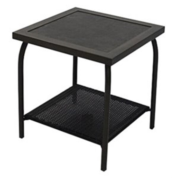 Comfortcorrect 20 in. Richmond Wicker Patio Square End Table Espresso - CO3238217