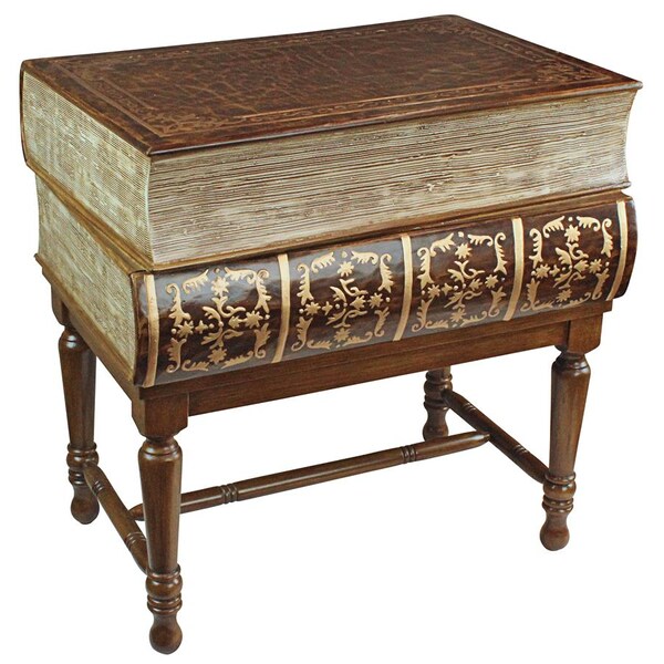 Design Toscano Stacked Books of Shakespeare Wooden Book Side Table - OA946