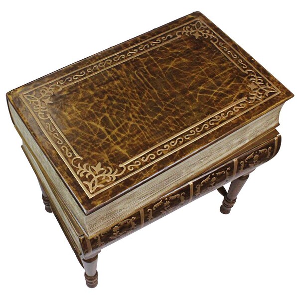Design Toscano Stacked Books of Shakespeare Wooden Book Side Table - OA946