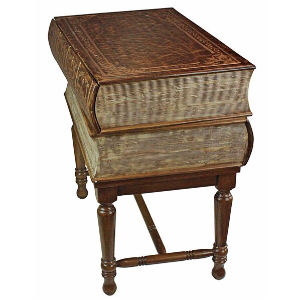 Design Toscano Stacked Books of Shakespeare Wooden Book Side Table - OA946