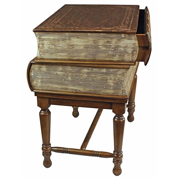 Design Toscano Stacked Books of Shakespeare Wooden Book Side Table - OA946