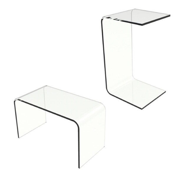 Daphnes Dinnette Acrylic Side Table - Clear - 24in. x 14in. x 12in. - DA3250873