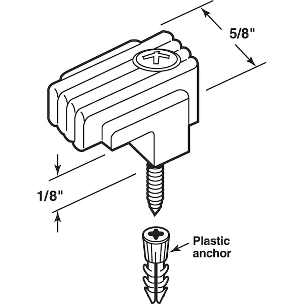 Prime-Line 1/8 in., Clear Acrylic Mirror Clips 6 Pack - U 9002