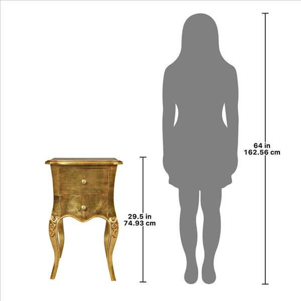 Design Toscano Hayworth Gilded Mahogany Side Table, PK 2 - AF957658