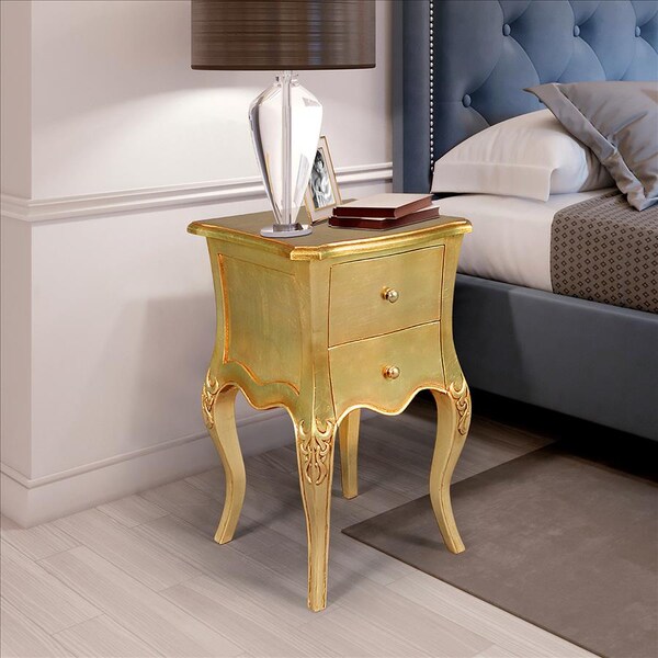 Design Toscano Hayworth Gilded Mahogany Side Table, PK 2 - AF957658