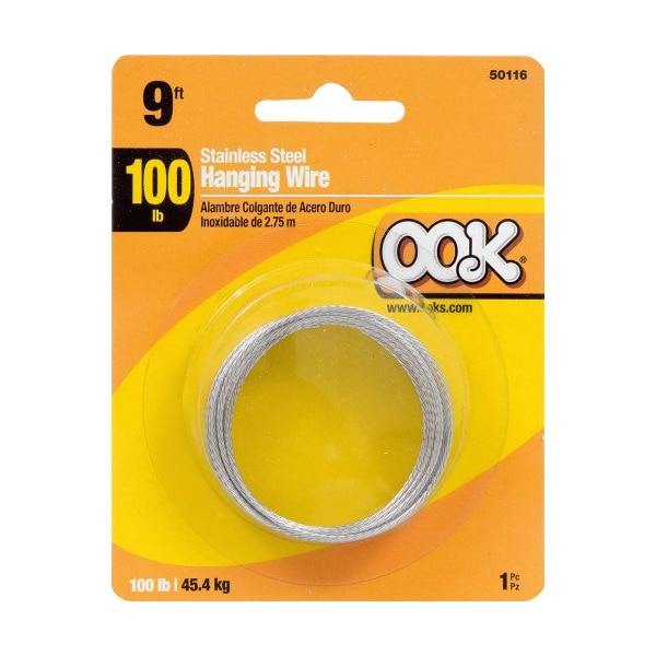 Hillman HILLMAN OOK Silver Picture Wire 100 lb 1 pk - 534624