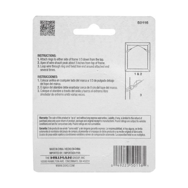 Hillman HILLMAN OOK Silver Picture Wire 100 lb 1 pk - 534624