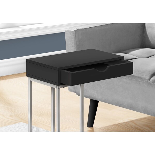 Monarch Specialties Side Table, 15.75 W, 24 H, Particle Board, Metal, Black - I 3773