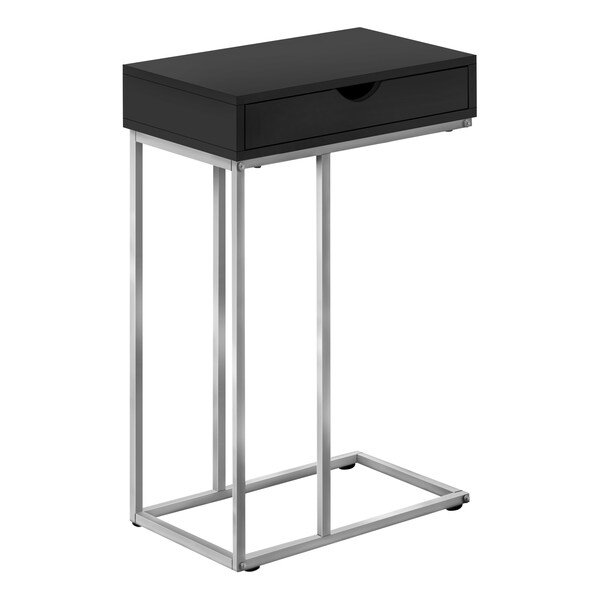 Monarch Specialties Side Table, 15.75 W, 24 H, Particle Board, Metal, Black - I 3773