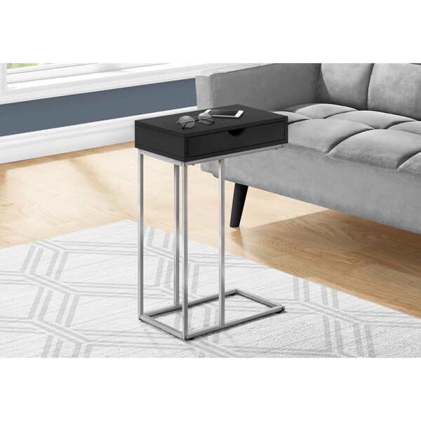 Monarch Specialties Side Table, 15.75 W, 24 H, Particle Board, Metal, Black - I 3773